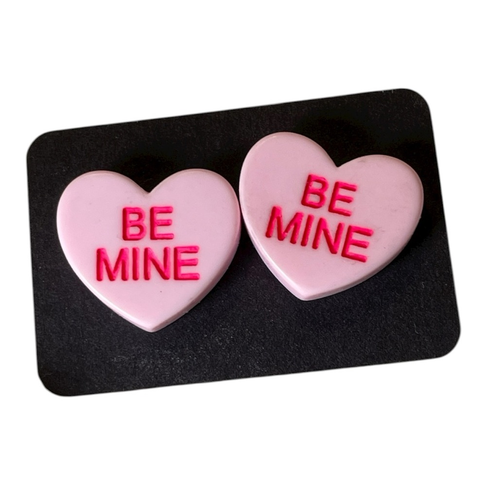 Be mine heart stud earrings